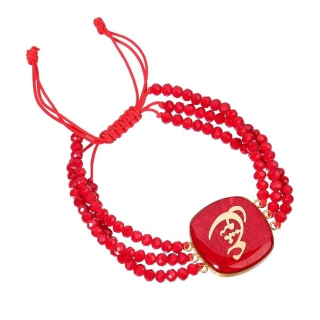 دستبند زنانه دانژه طرح عشق رنگ قرمز