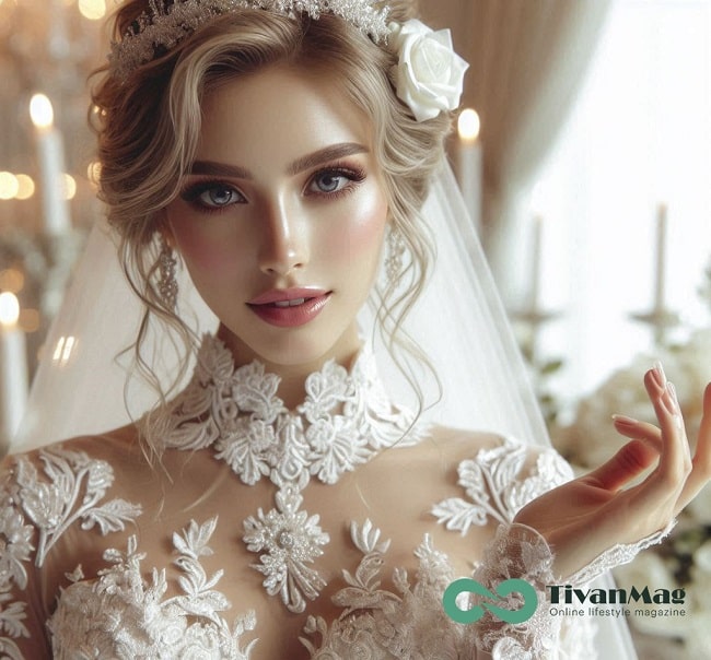 میکاپ صورت عروس اروپایی