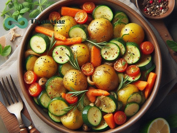 خوراک کدوسبز وسیب زمینی
