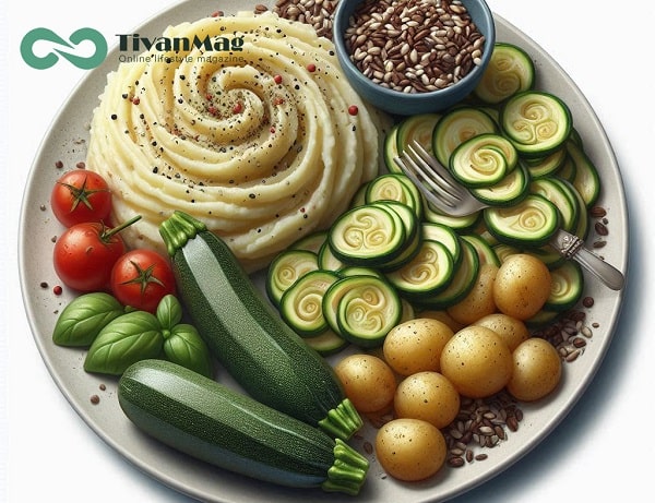 غذای رژیمی تخم مرغ، کدو و سیب زمینی